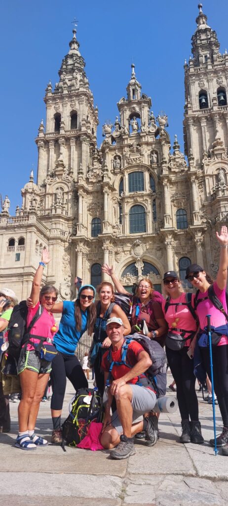 caminho de Santiago 3 group in front of church